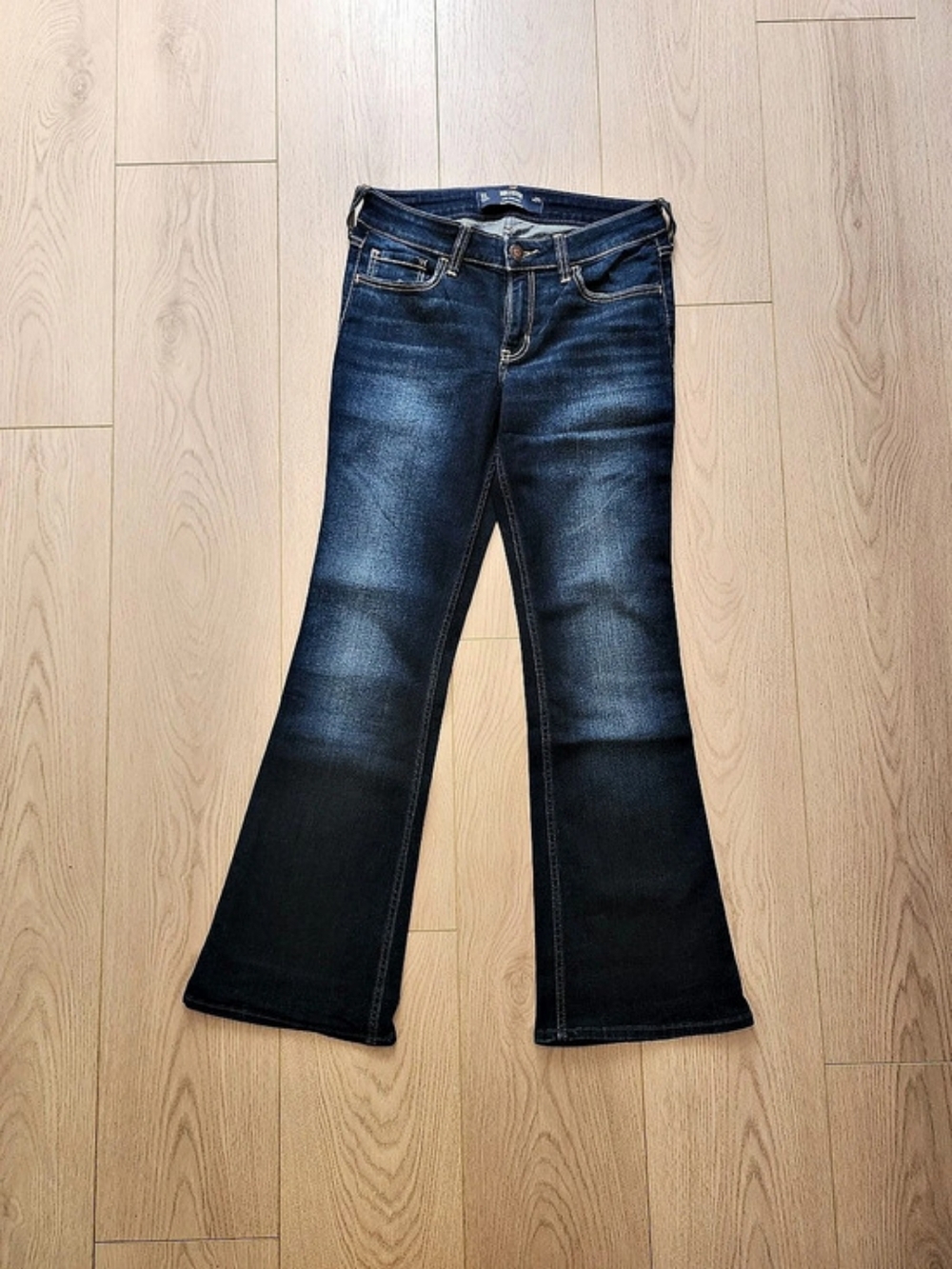 Hollister Low Rise Bootcut Jeans Dark Wash Classic Stretch Size 4S W27